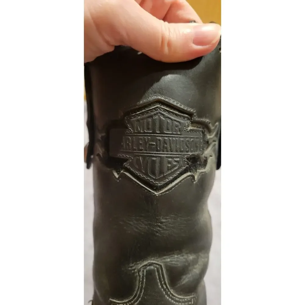Harley Davidson Western Leather Boots Men's Size 8M Cowboy Moto Western Biker